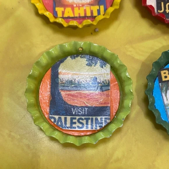 Unique Vintage Colorful Travel-Themed Bottle Caps - Picture 2 of 9